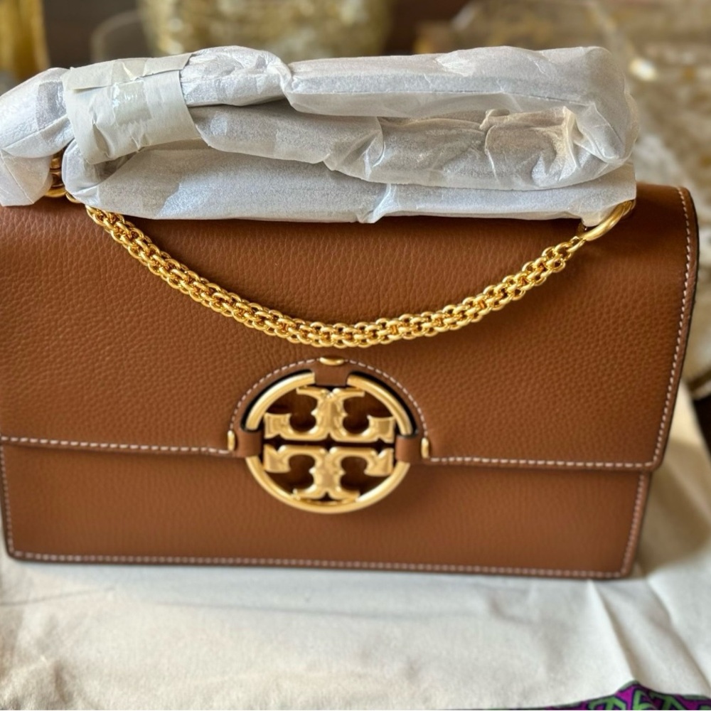 Brand New Authentic Tory Burch Brown Leather Shoulder Bag